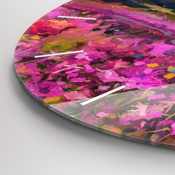 Okrúhle hodiny Lúka pri západe slnka