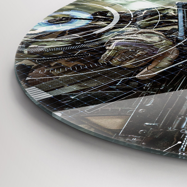 Okrúhle hodiny Vojak so zbraňou