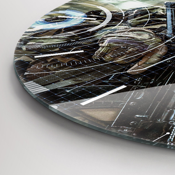 Okrúhle hodiny Vojak so zbraňou