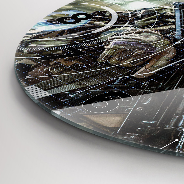 Okrúhle hodiny Vojak so zbraňou