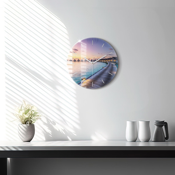 Okrúhle hodiny Západ slnka na Maldivách