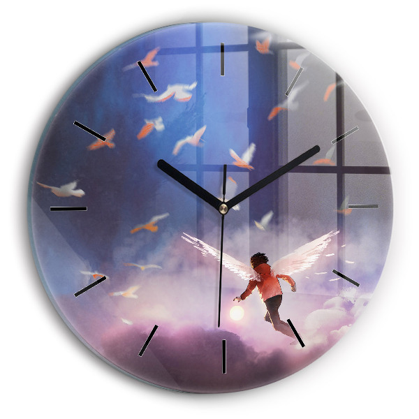 Okrúhle hodiny Chlapec s krídlami