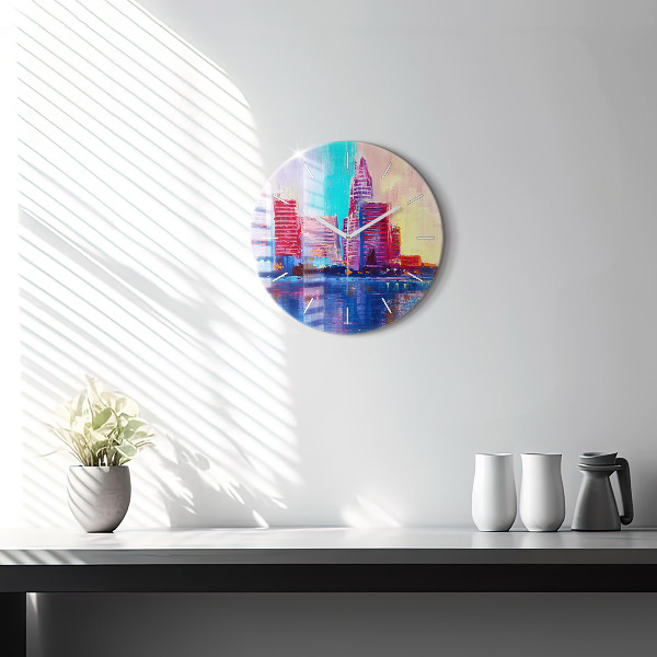 Okrúhle hodiny Abstrakcia mrakodrapov