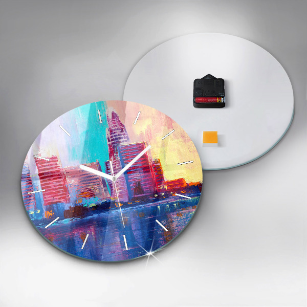 Okrúhle hodiny Abstrakcia mrakodrapov