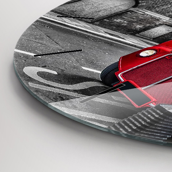 Okrúhle hodiny Červený poschodový autobus