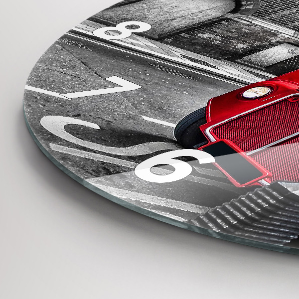 Okrúhle hodiny Červený poschodový autobus