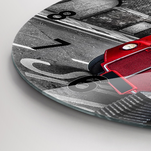 Okrúhle hodiny Červený poschodový autobus