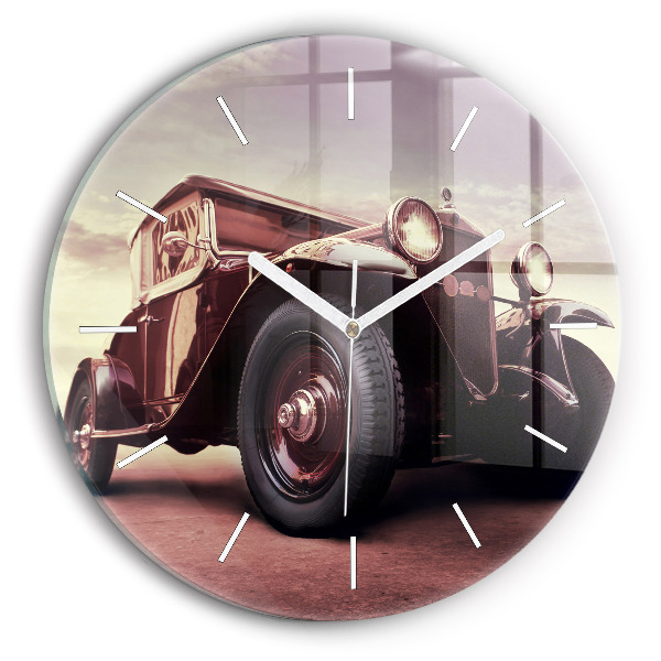 Okrúhle hodiny Auto v štýle vintage