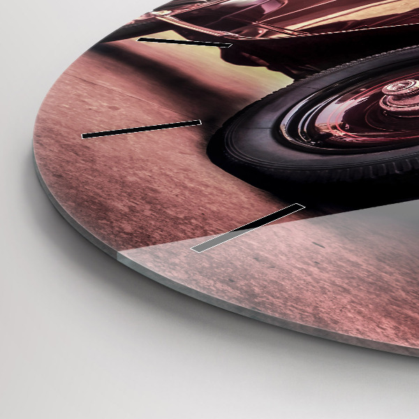 Okrúhle hodiny Auto v štýle vintage