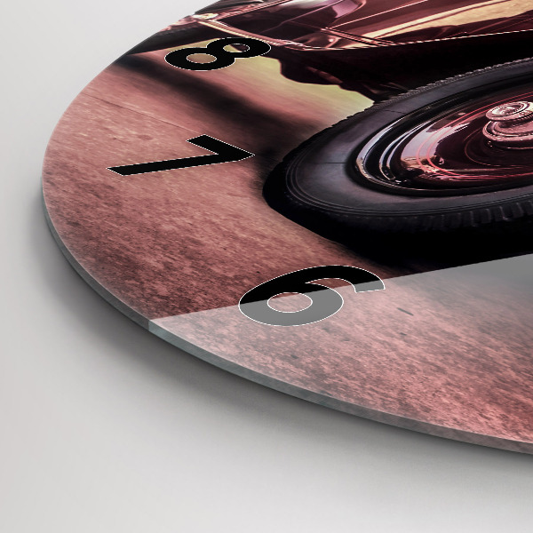 Okrúhle hodiny Auto v štýle vintage