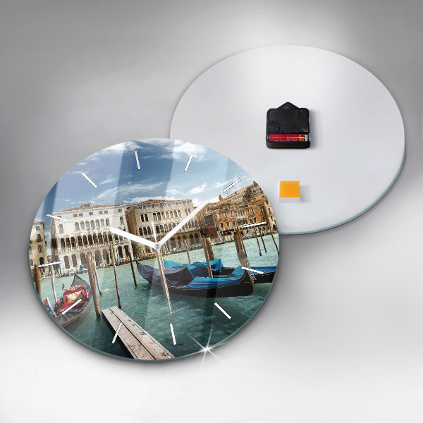 Okrúhle hodiny Gondoly Benátky Taliansko