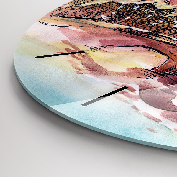 Okrúhle hodiny Maľovaná krajina Paríža