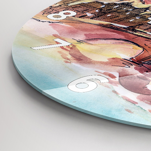 Okrúhle hodiny Maľovaná krajina Paríža