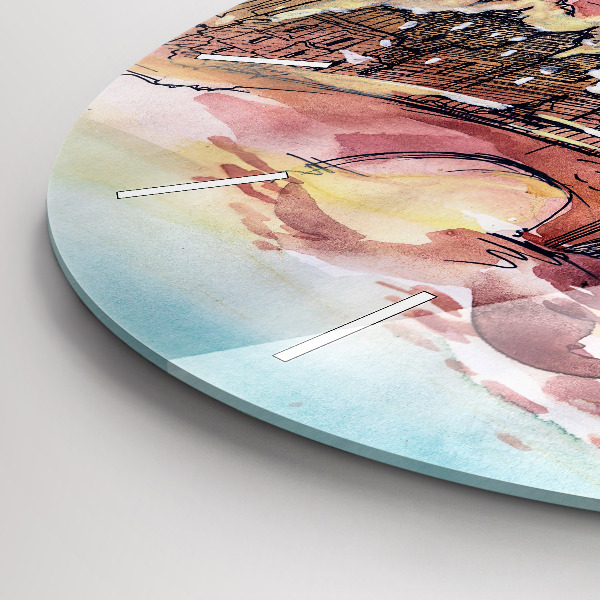 Okrúhle hodiny Maľovaná krajina Paríža