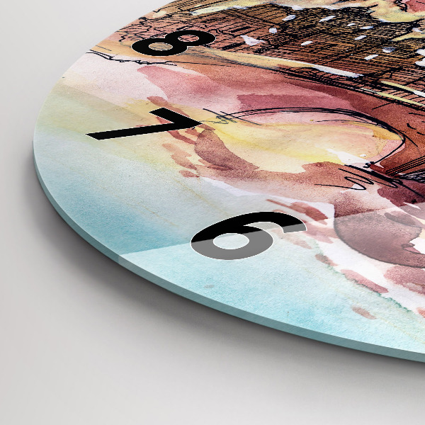 Okrúhle hodiny Maľovaná krajina Paríža