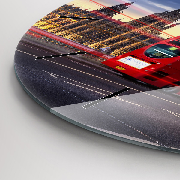 Okrúhle hodiny Červený londýnsky autobus