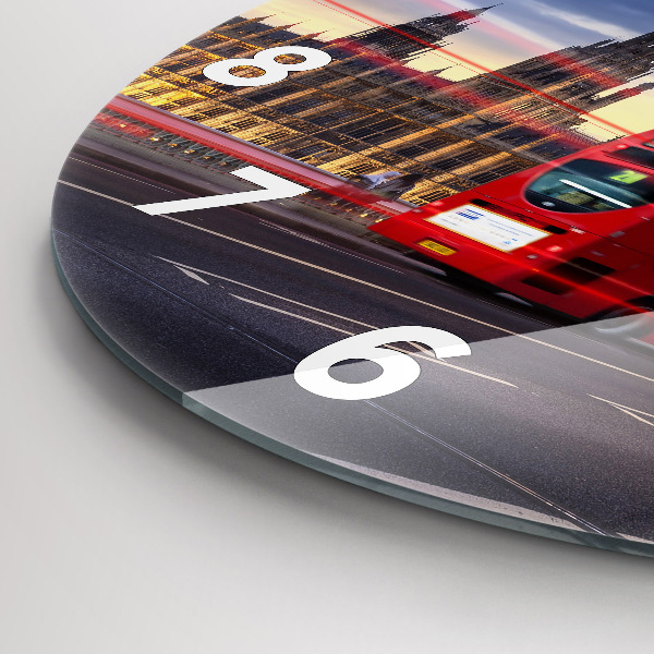 Okrúhle hodiny Červený londýnsky autobus