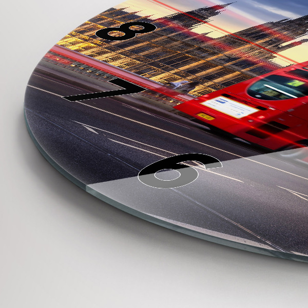 Okrúhle hodiny Červený londýnsky autobus