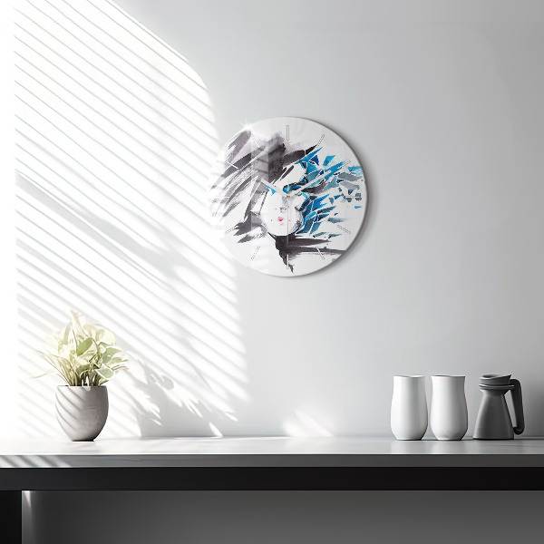 Okrúhle hodiny Abstrakcia ženskej tváre