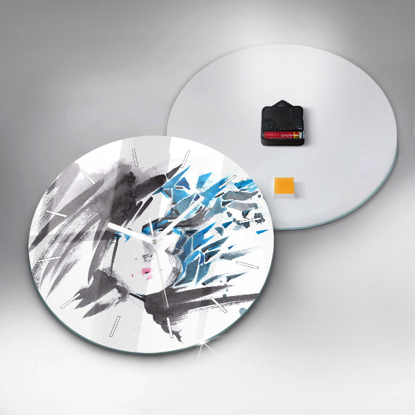 Okrúhle hodiny Abstrakcia ženskej tváre