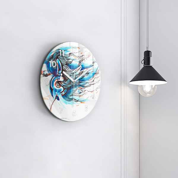 Okrúhle hodiny Ilustrácia slúchadiel