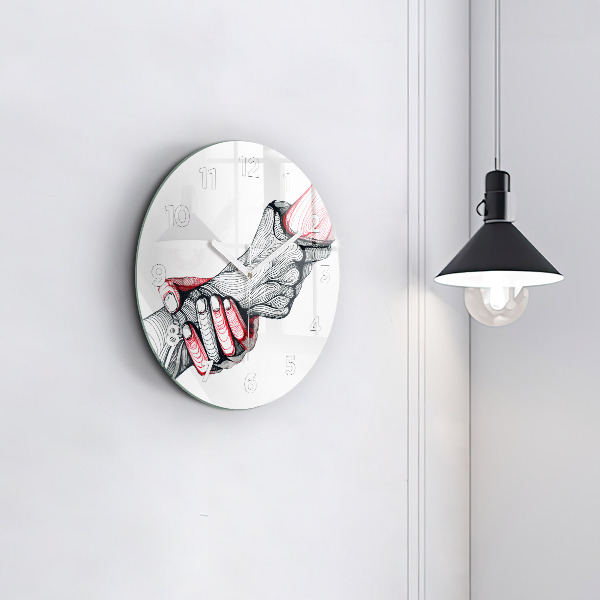 Okrúhle hodiny Držanie sa za ruky