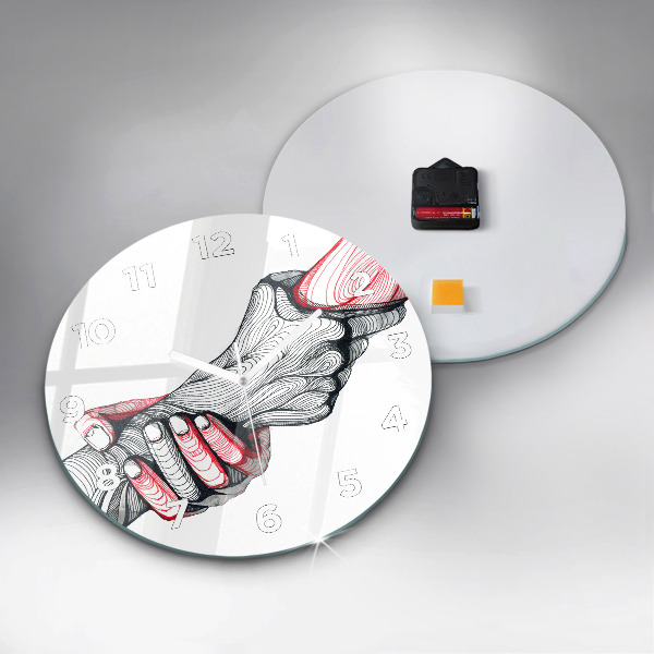 Okrúhle hodiny Držanie sa za ruky
