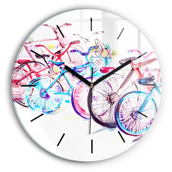 Okrúhle hodiny Farebné mestské bicykle