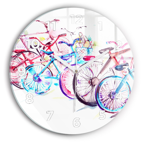 Okrúhle hodiny Farebné mestské bicykle