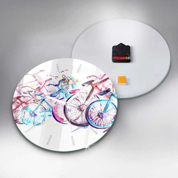 Okrúhle hodiny Farebné mestské bicykle
