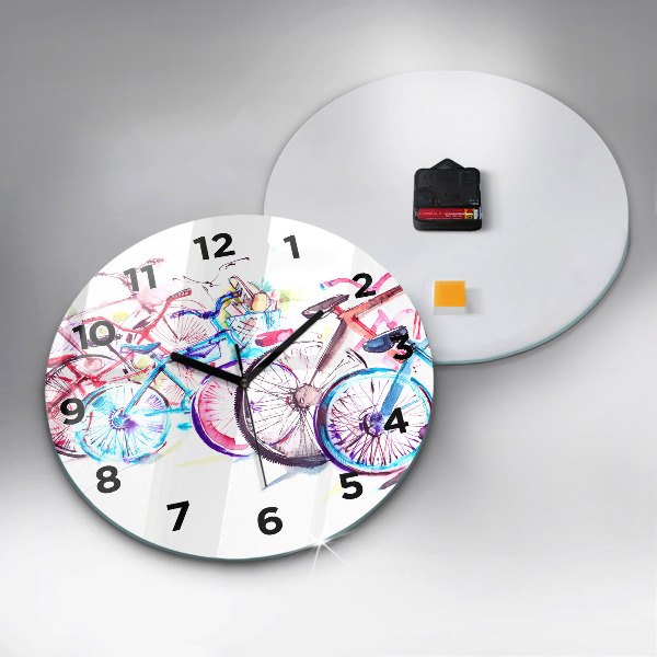 Okrúhle hodiny Farebné mestské bicykle