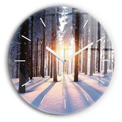 Okrúhle hodiny Lesný západ slnka