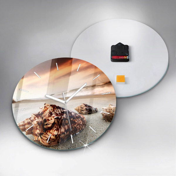 Okrúhle hodiny Mušle na pláži