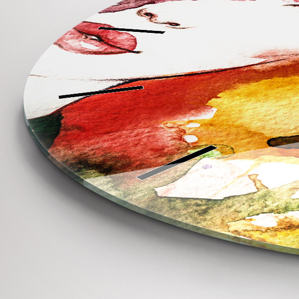 Okrúhle hodiny Farebný portrét ženy