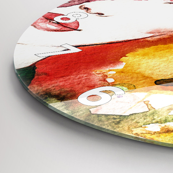 Okrúhle hodiny Farebný portrét ženy