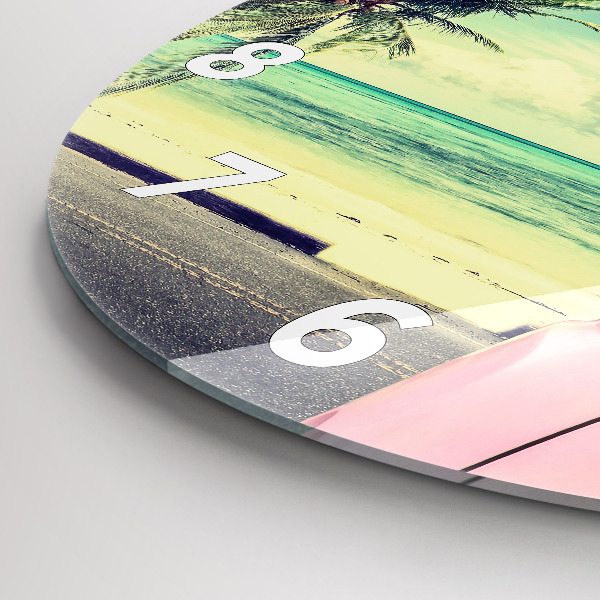 Okrúhle hodiny Auto so surfom