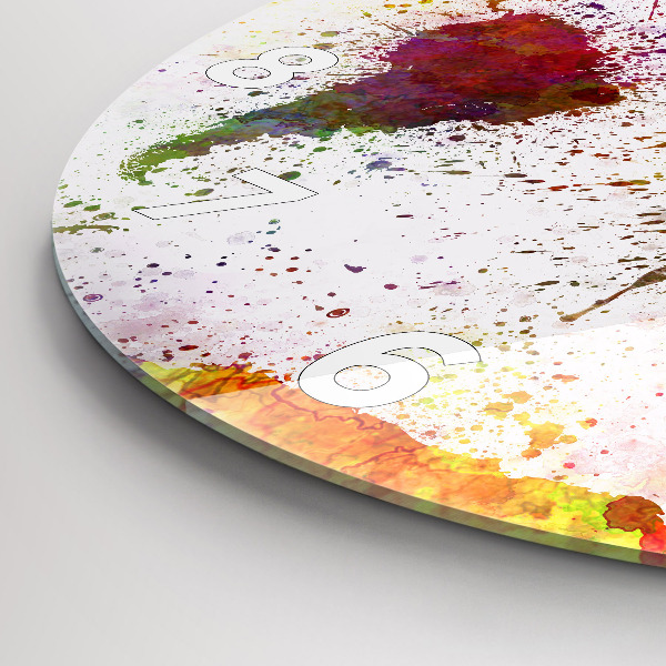 Okrúhle hodiny Akvarelová mapa sveta