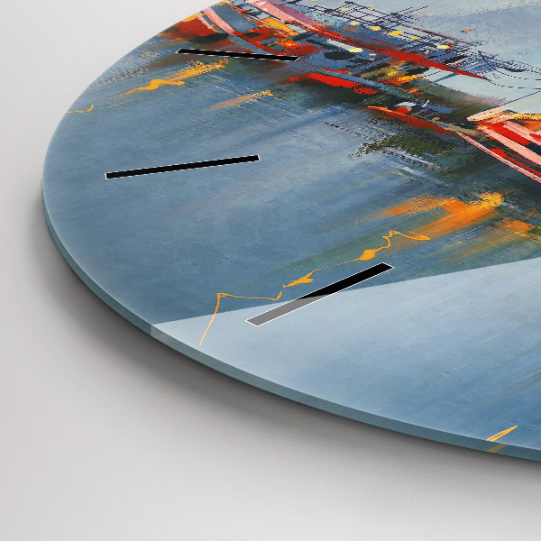 Okrúhle hodiny Rybárska loď v prístave