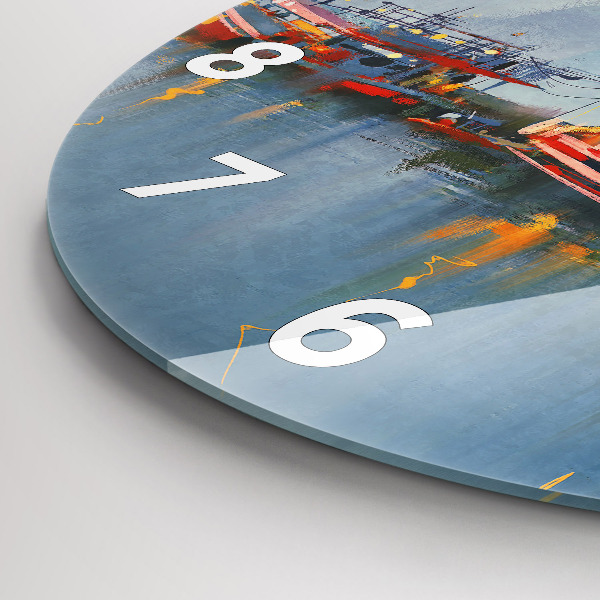 Okrúhle hodiny Rybárska loď v prístave