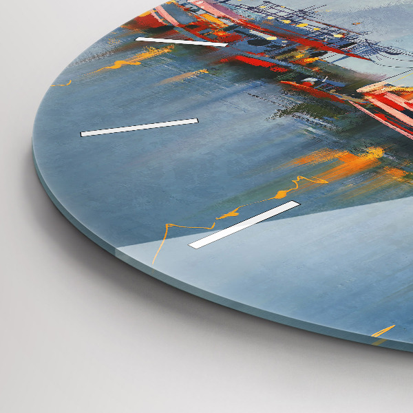 Okrúhle hodiny Rybárska loď v prístave