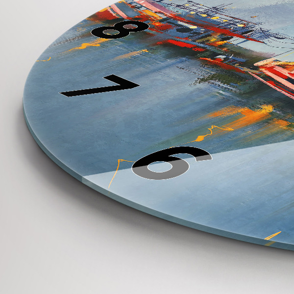 Okrúhle hodiny Rybárska loď v prístave