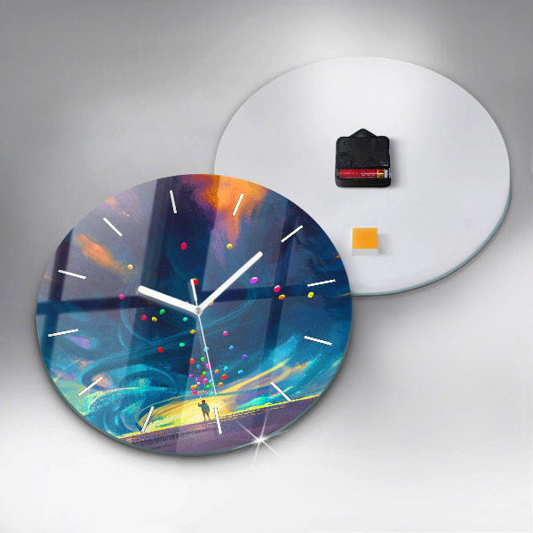 Okrúhle hodiny Dieťa a balóny