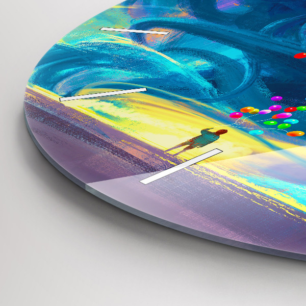 Okrúhle hodiny Dieťa a balóny