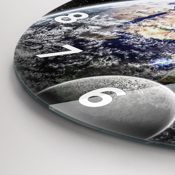 Okrúhle hodiny Zem Mesiac Slnko