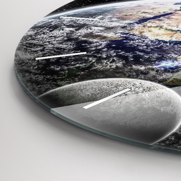 Okrúhle hodiny Zem Mesiac Slnko