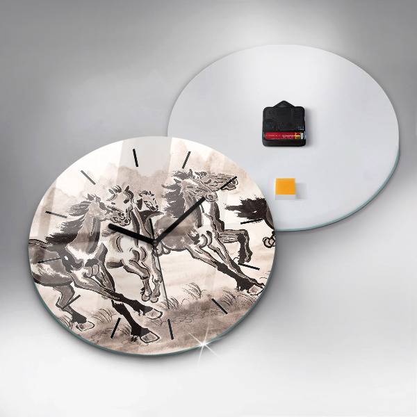 Okrúhle hodiny Cválajúce kone