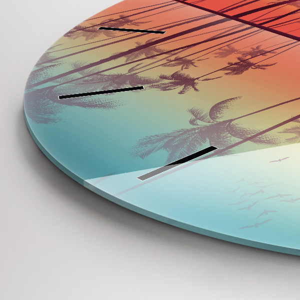 Okrúhle hodiny Tropické palmy