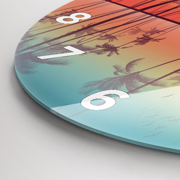 Okrúhle hodiny Tropické palmy