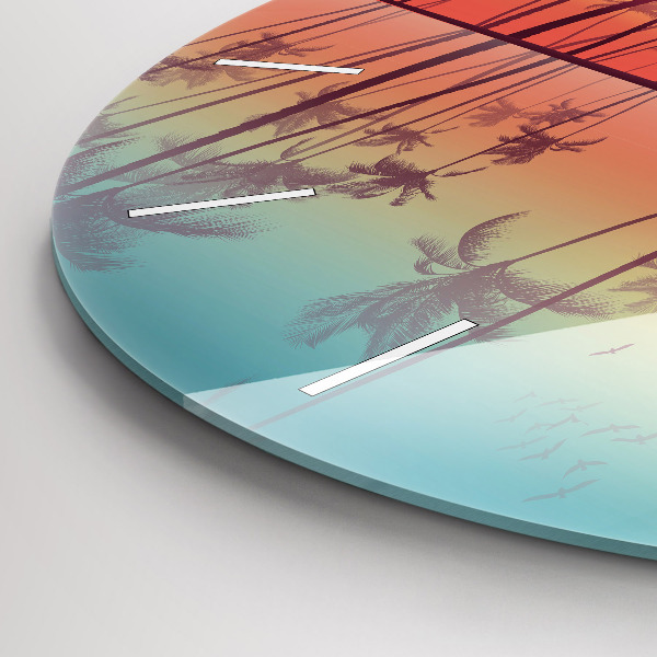 Okrúhle hodiny Tropické palmy