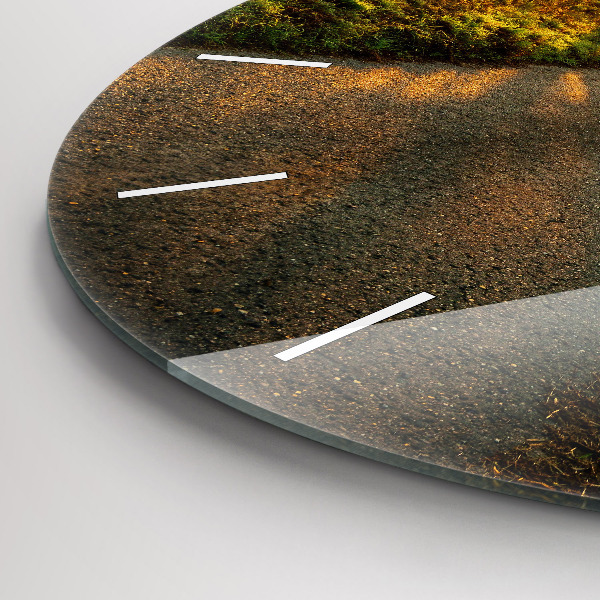 Okrúhle hodiny Hmla pri východe slnka